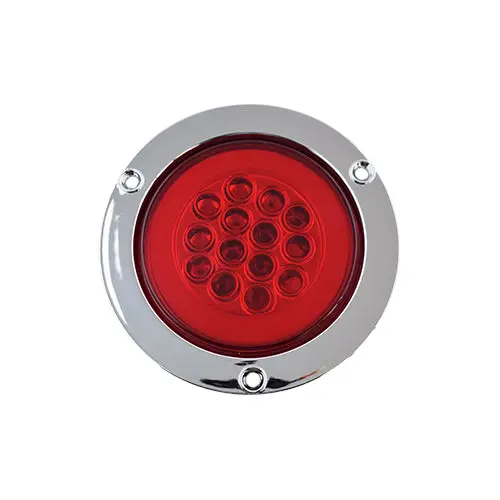 Faro Posterior Redondo Aro Cromado 14 Led 12/24V(Ga-6634-1C) Destellante Rojo 1