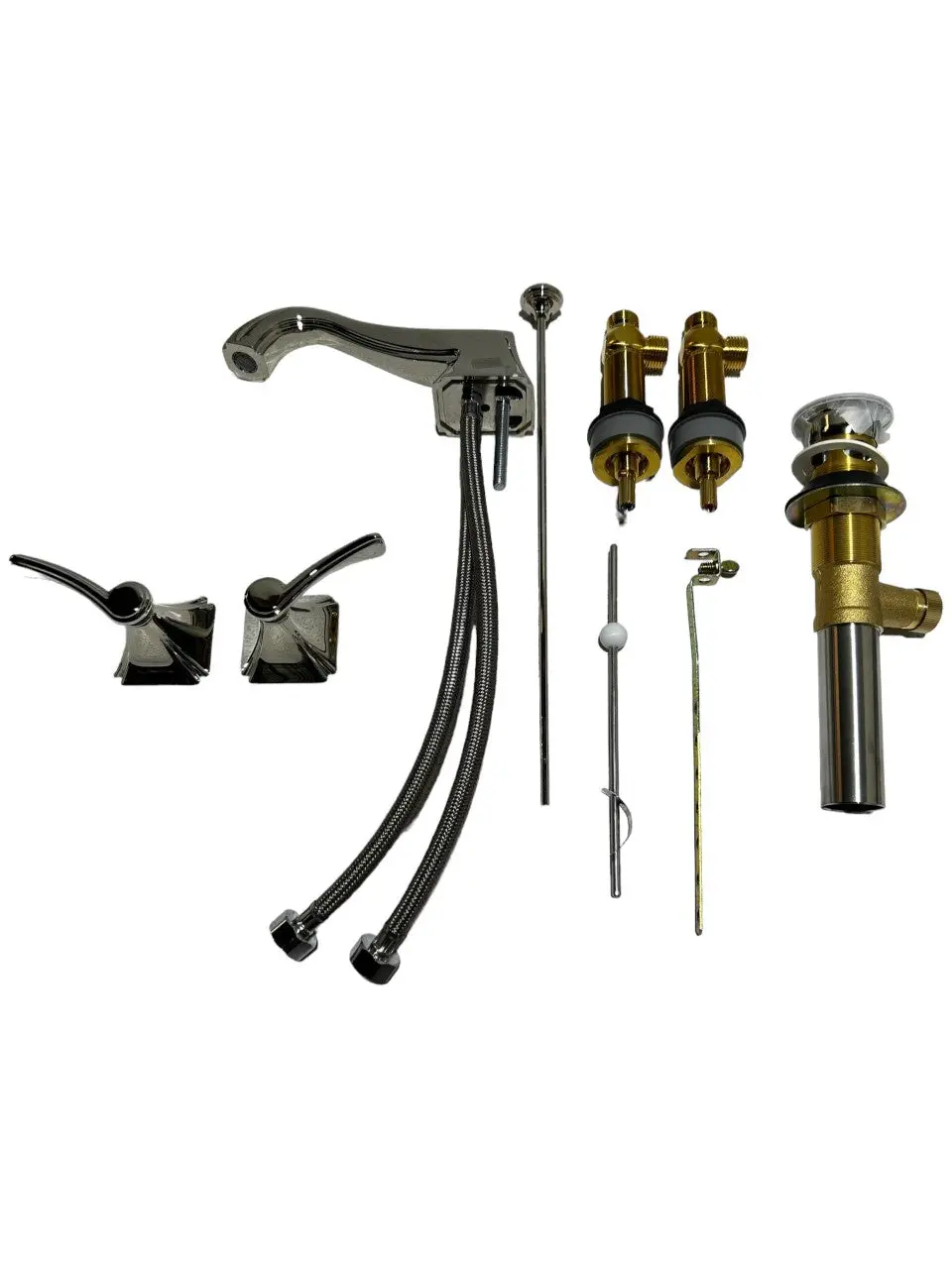Newport Brass 2530/15 Kiara Double Handle Widespread Lavatory Faucet With Metal Lever Handles, Polished Nickel, New In Box 1