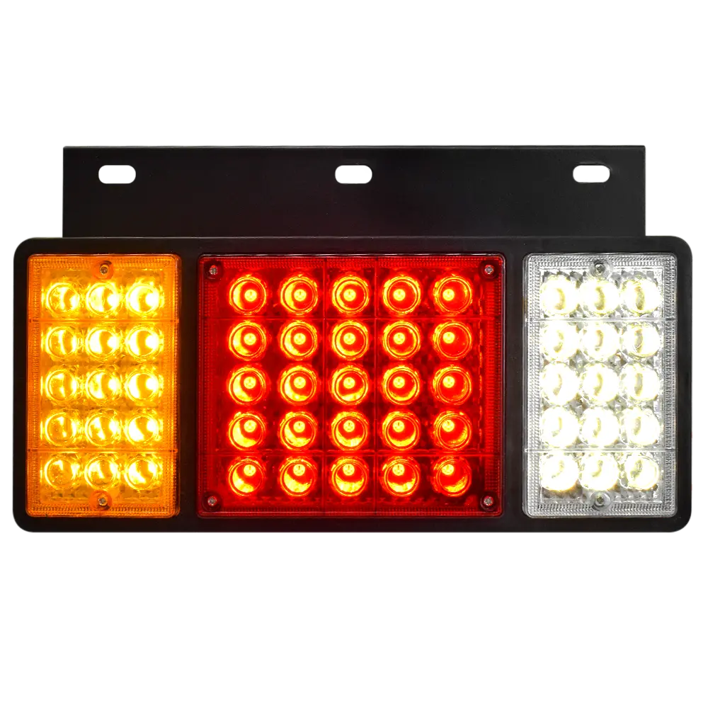 Faro Posterior Tricolor Base Metalica Negra Modelo Tricolor 12V/24V Hb 1