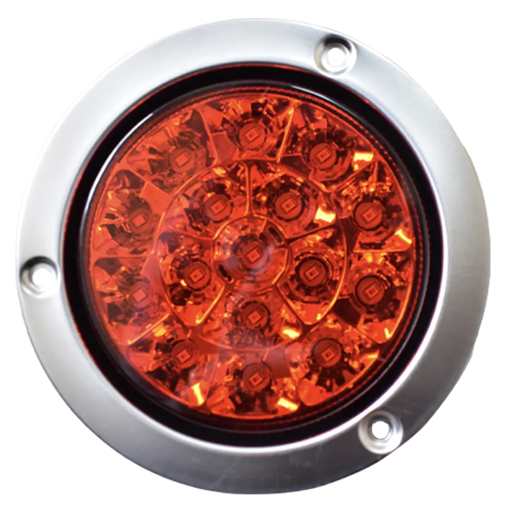 Faro Posterior Redondo Cromado 16Led Multivoltaje - Ip66 Sd-2015S Rojo 1
