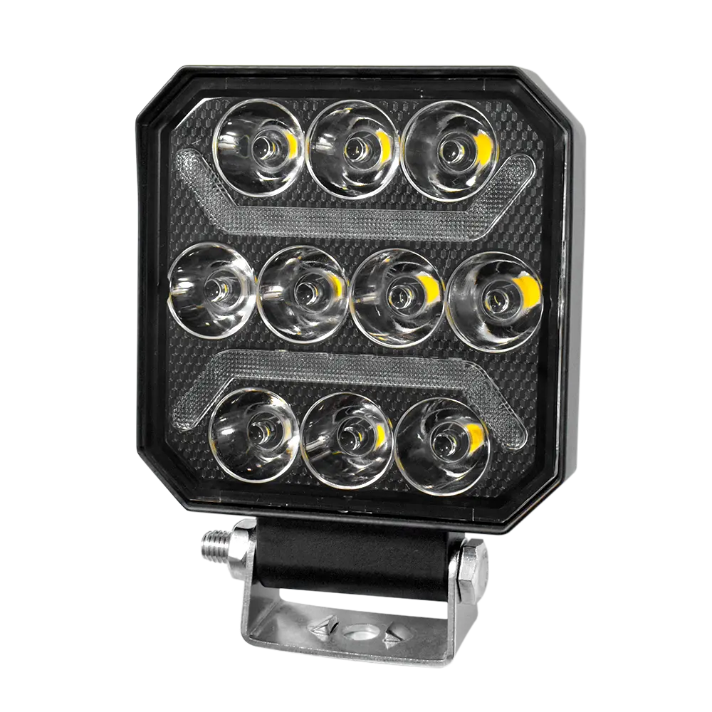 Faro De Trabajo Cuadrado 10 Led Luz Blanca Gpc 1