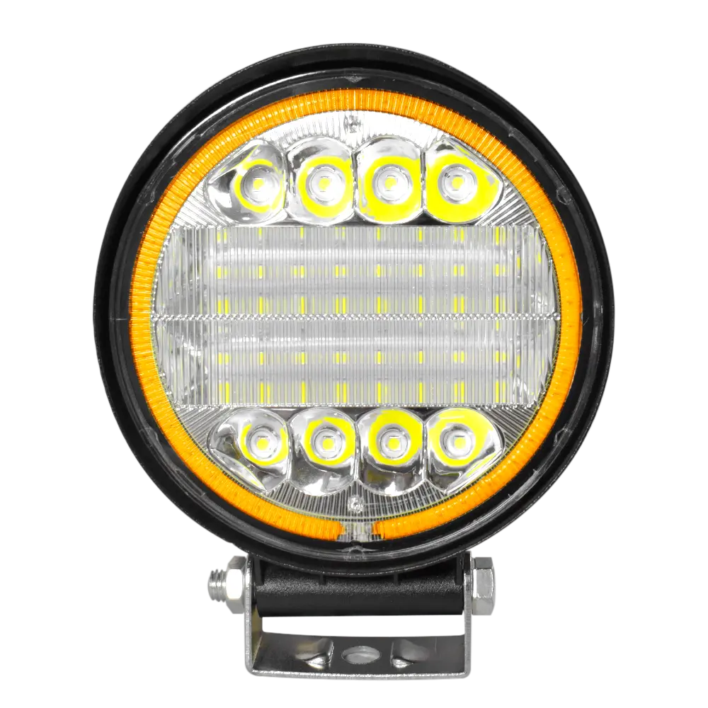 Faro Pirata De Trabajo Redondo Led 45W Luz Blanca Contorno Ámbar 1