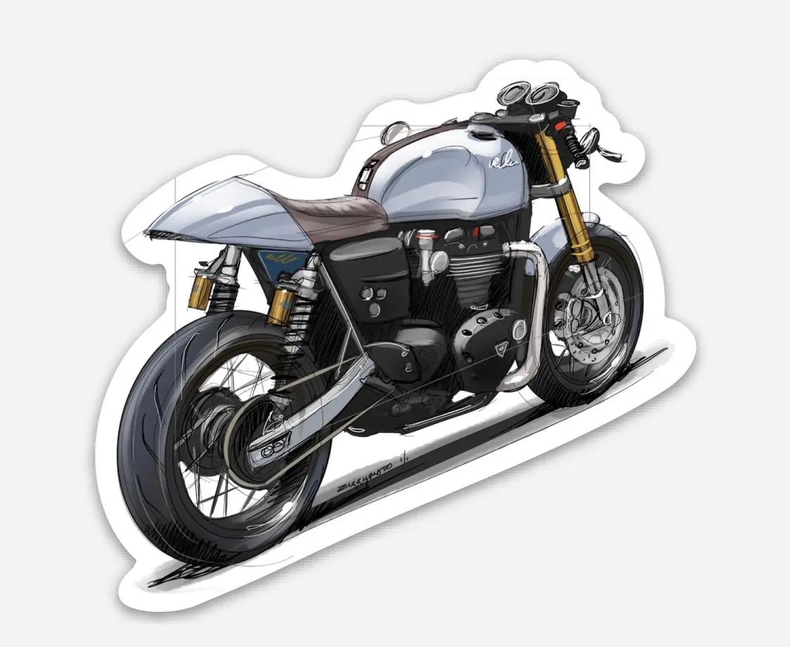 A&J Cycles Thruxton R Sketch Sticker 1