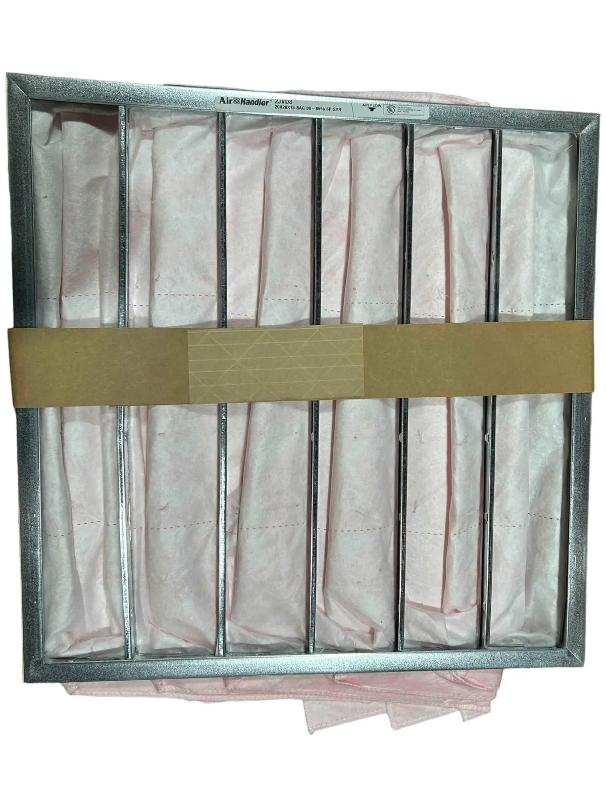 Air Handler, 2Jvd8, Pocket Air Filter: 20X20x15 Nominal Filter Size, Pink, Synthetic, 6 Pockets, 150°F Max. Temp, Pack Of 4 1