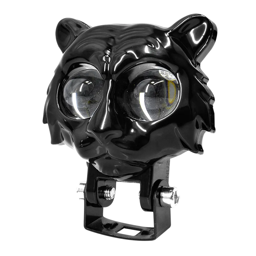 Faro Explorador Gato Negro 2 Lupa Led Dual Amarillo + Blanco 12/24V Prunuz 1