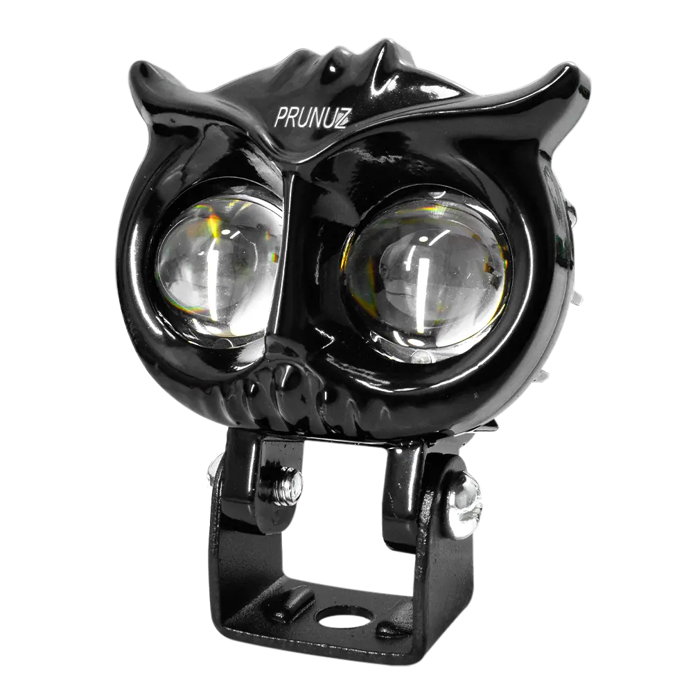 Faro Explorador Buho Negro Mini 2 Lupa Led Dual Amarillo + Blanco 12/24V Prunuz 1