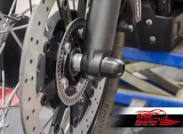 Free Spirits Front Axle Protectors / Sliders - 2016+ T100, T120, Bobber, Street Twin, Street Cup, Street Scrambler 2