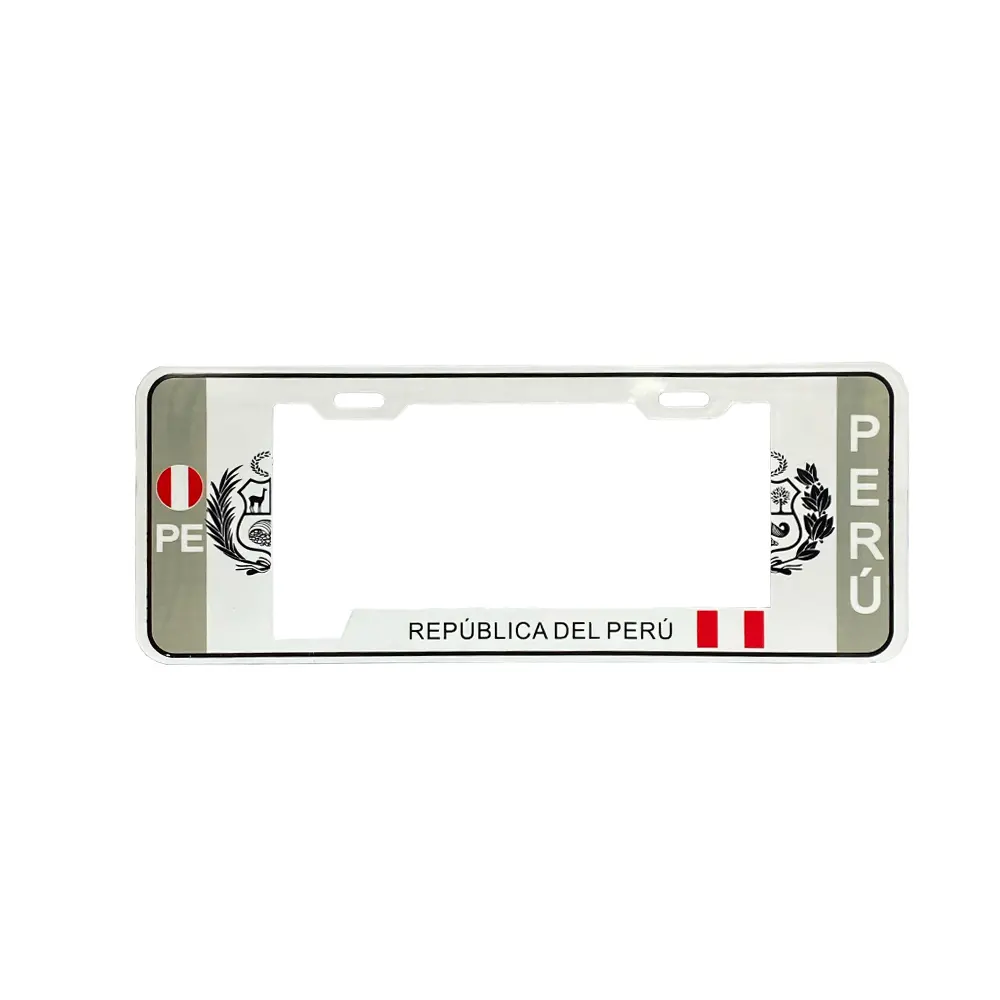 Porta Placa Para Vehículos Plástico Modelo Escudo Perú 1