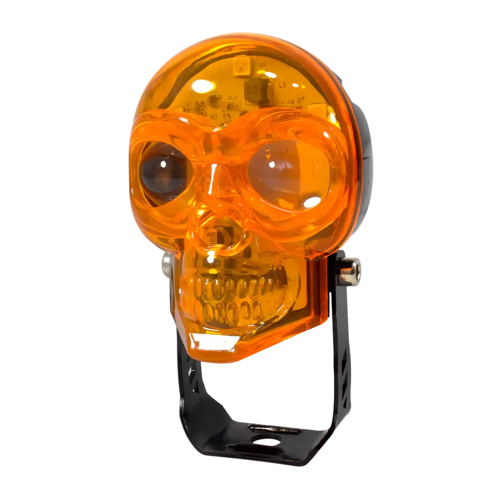 Faro De Trabajo Calavera 2 Luz Led Dual Amarillo Y Blanco 1