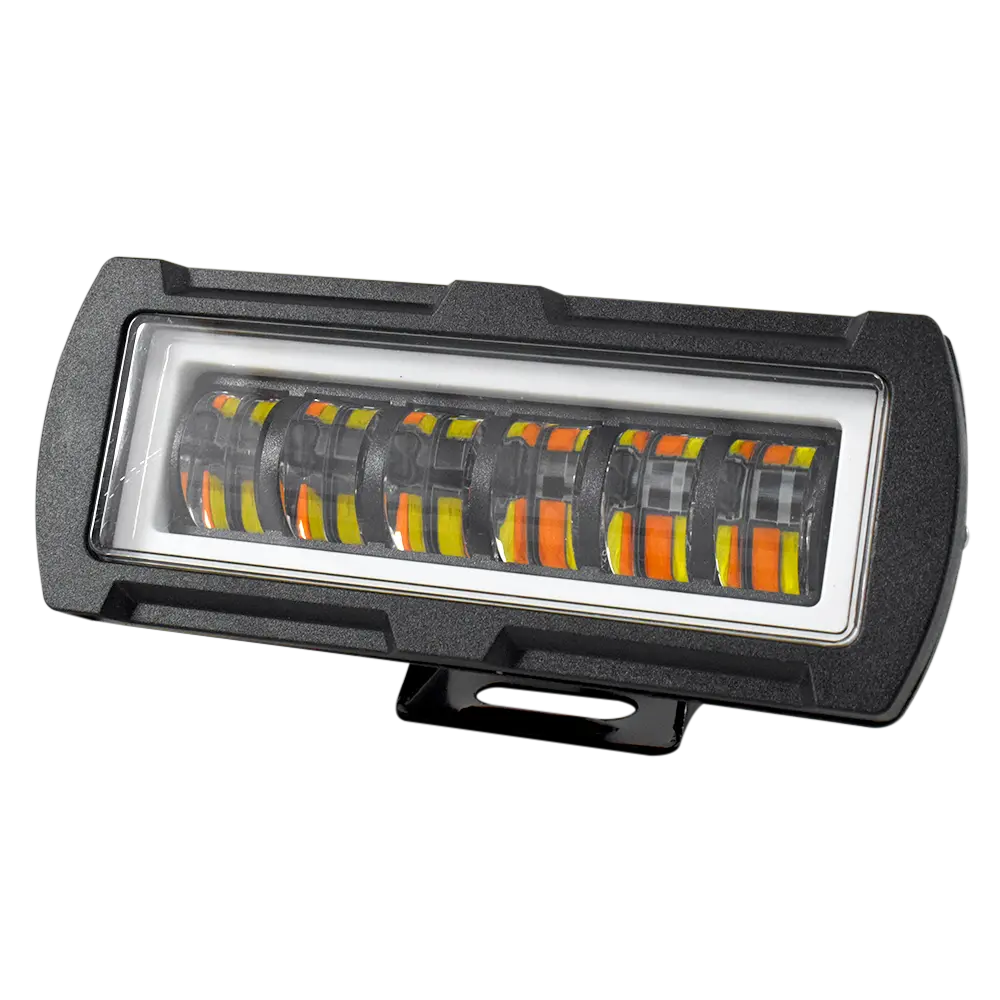 Faro De Trabajo Tipo Barra 60W 6 Luz Led Dual Blanco Y Amarillo Prunuz 1