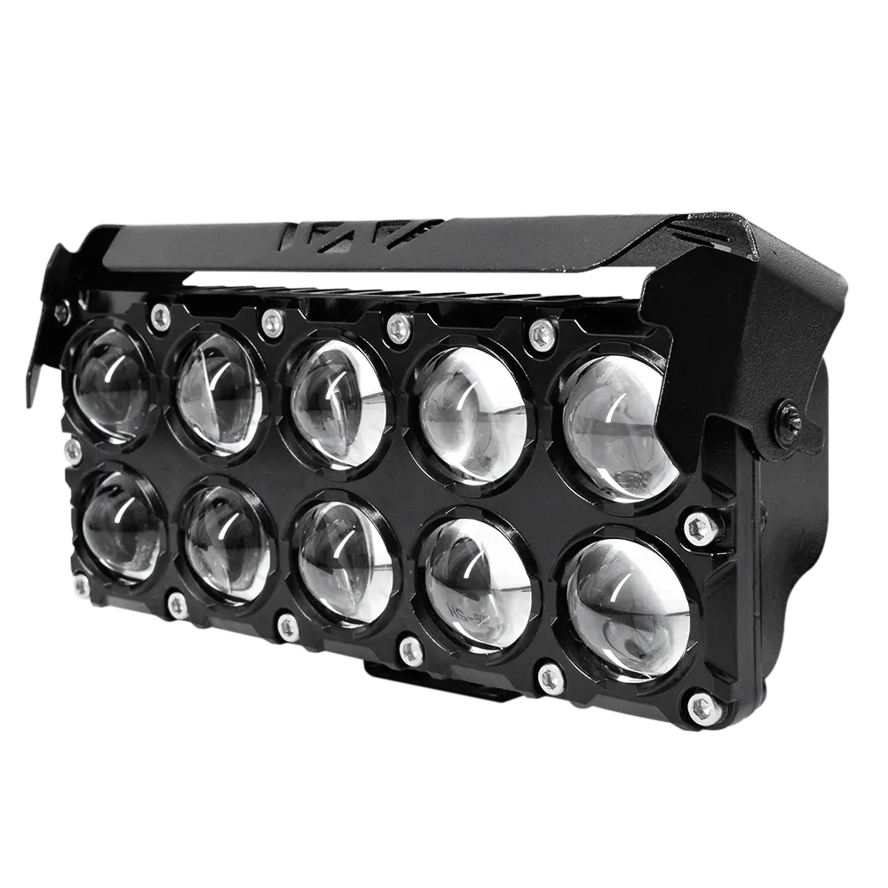 Faro Explorador 10 Lupas Led Dual Amarillo + Blanco 12/24V Prunuz 1