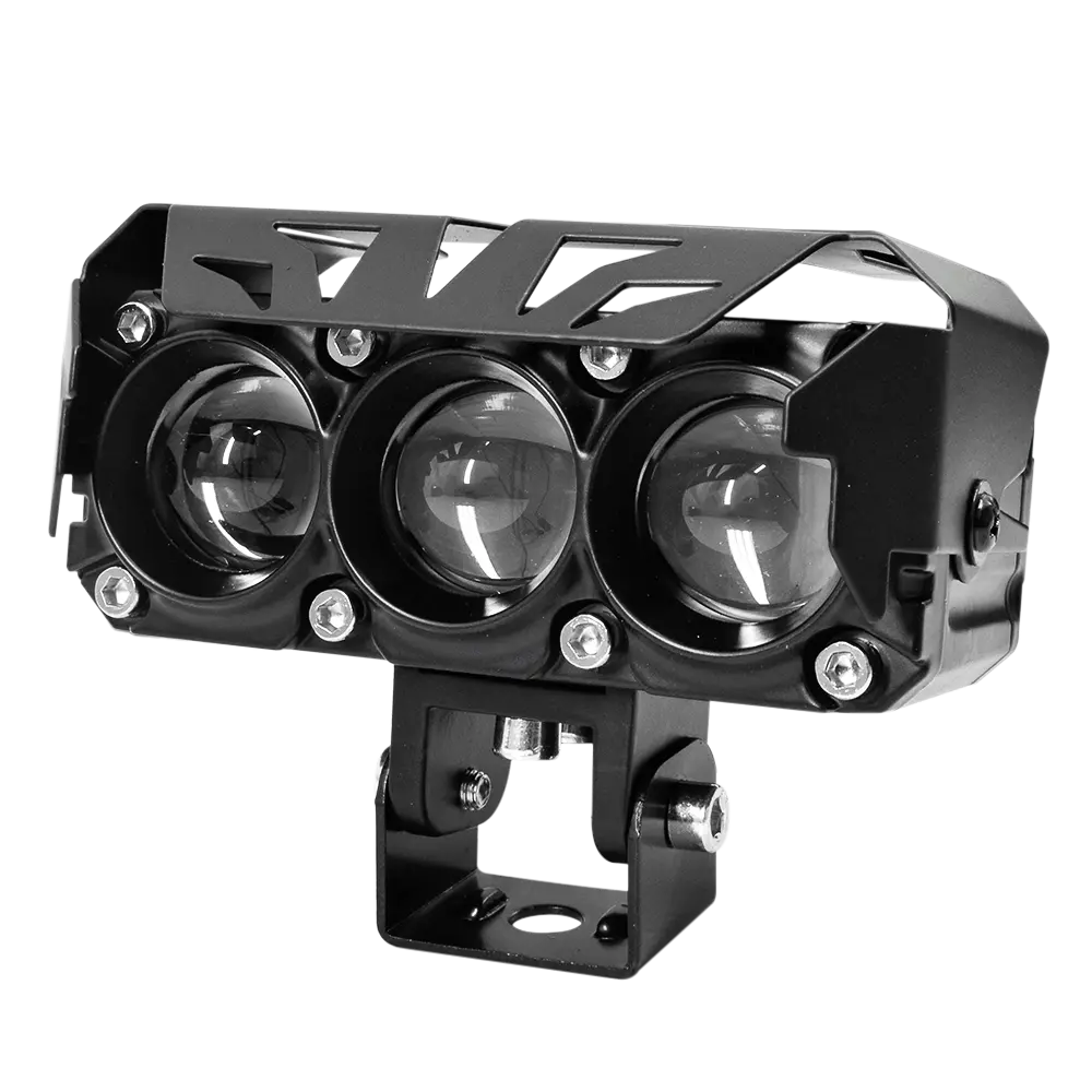 Faro Explorador Barra 3 Lupa Led Dual Amarillo + Blanco 12/24V Ventilador Prunuz 1