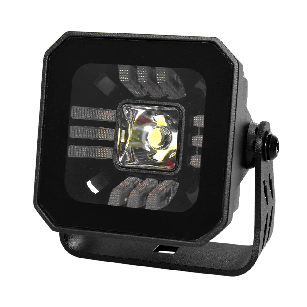 Faro De Trabajo Cubo 1 Luz Led Blanca Contorno Dual +Blanco/Ámbar Gpc 1