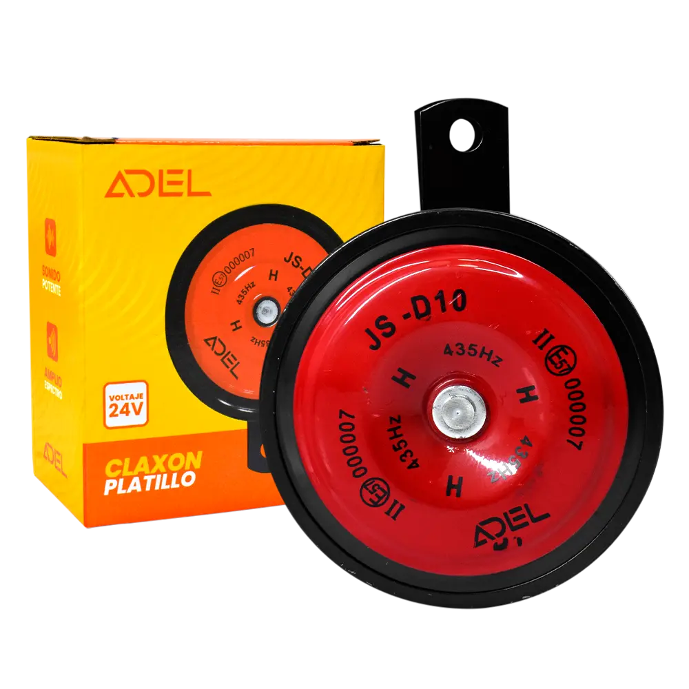 Bocina Claxon Platillo Rojo 24V Adel 1