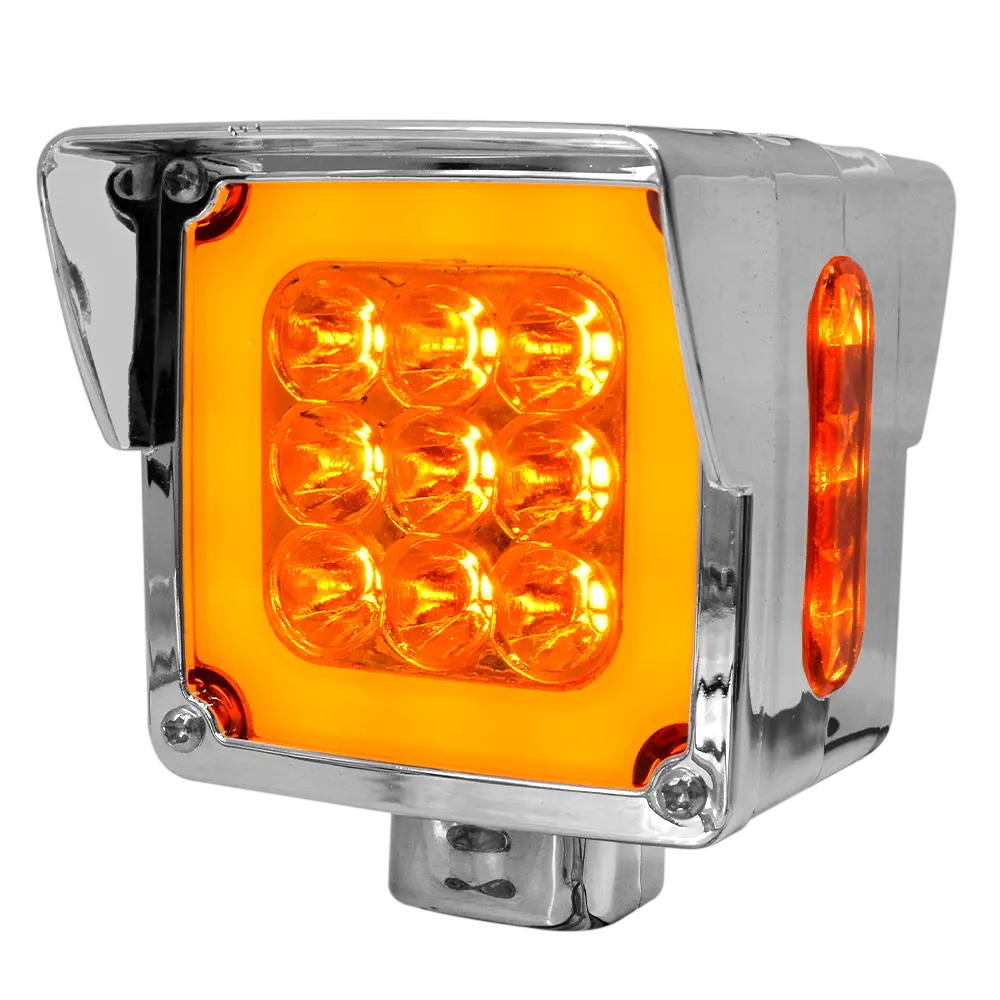 Faro Semaforo Bicolor Led Modelo Visera Cromada 12V/24V Hb 1