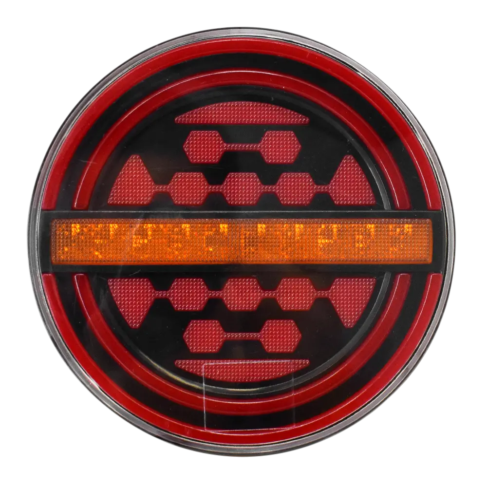 Faro Posterior Redondo Rojo Barra Central Ambar 12/24V 1