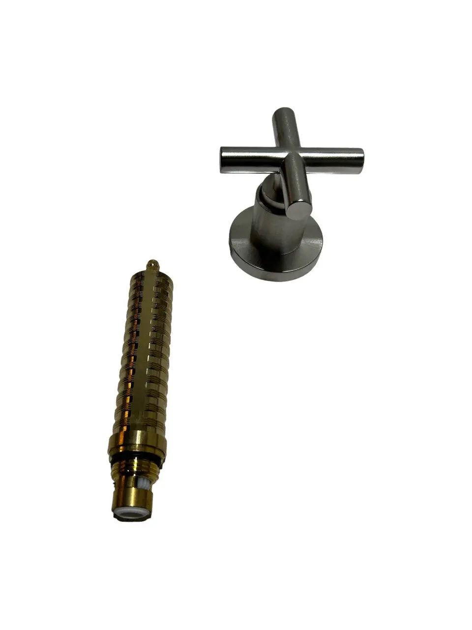 Dornbracht 36607892-06 Tara 1/2 Inch Clockwise Closing Volume Control With Cross Handle, Platinum Matte, New In Box 1