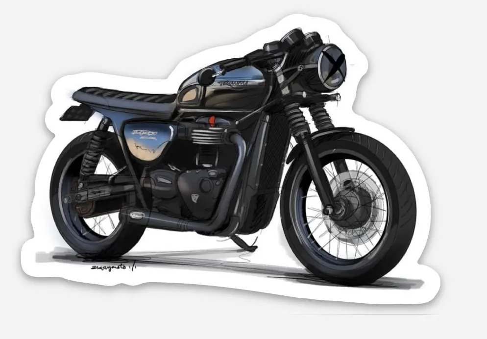 A&J Cycles Bonneville T100 Sketch Sticker 1