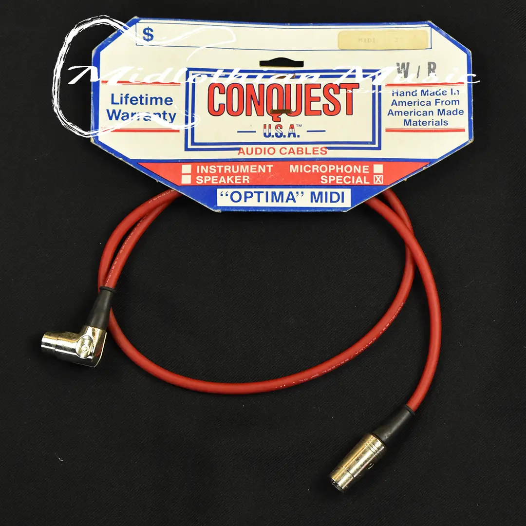 Conquest 3' Midi Cable - Red Finish 1