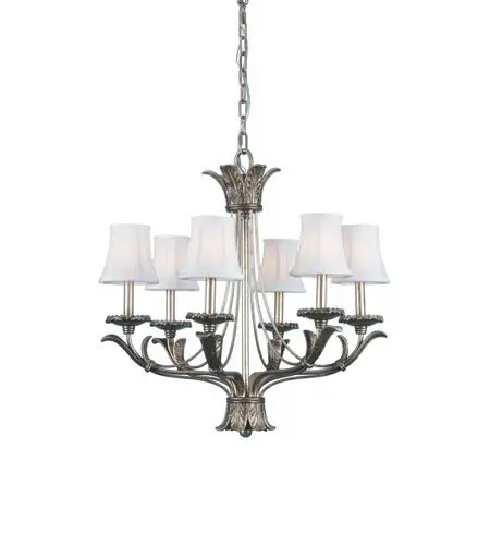 Authenticity Lighting 10-0032-06-08 Six Light Silver Up Chandelier Part Of The "Marbella Silver Collection" 1