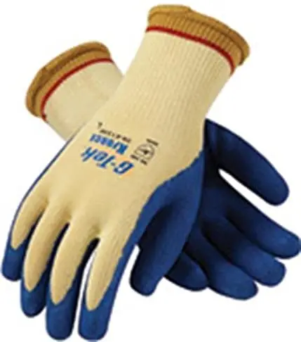12 Pack G-Tek K-Force 09-K1300/L Seamless Knit Kevlar Glove With Latex Coated Crinkle Grip 1