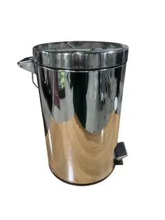Grainger, 4Pgh9, Step-On, Trash Container, Stainless Steel, 3.5 Gal, 10In Diameter 1