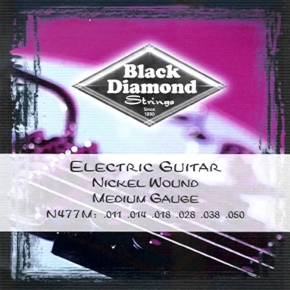 Black Diamond Strings - Electric Guitar - Black Coated Nickel Wound - Medium Gauge Guitar Strings (N477mb .011-.050) 1