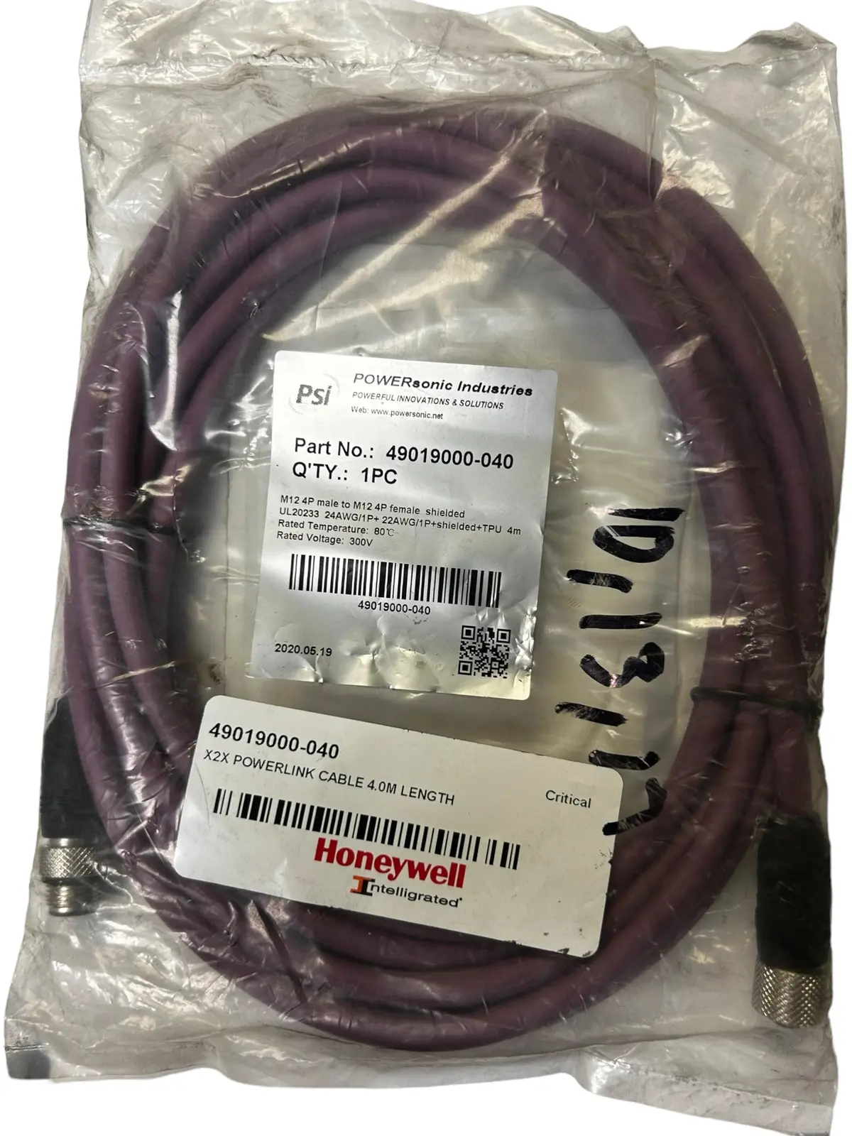 Powersonic Industries, 49019000-040, M12 4P Male To M12 4P Female Cord - New In Original Packaging 1