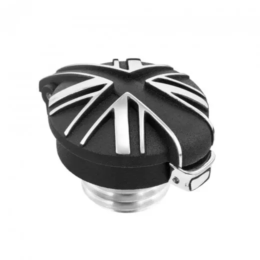 Motone Union Jack Monza Gas Cap - Contrast Finish / Blackjack 1