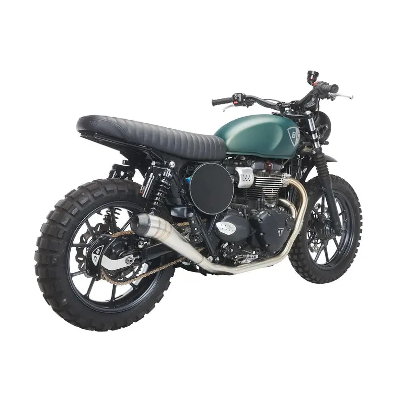British Customs Low 2:1 Gp Carbon Exhaust - Triumph Street Scrambler 900 2017+ 1