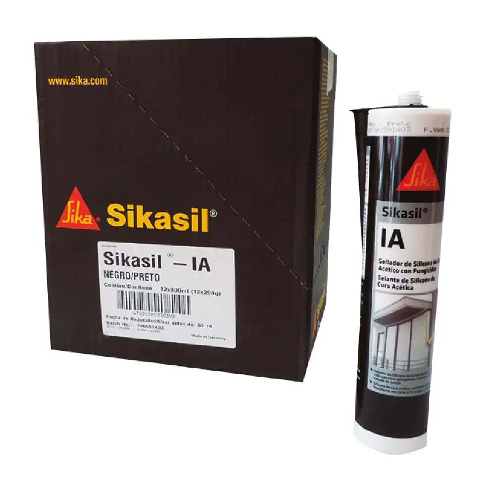 Sellador De Silicona 300 Ml Negro Sikasil 1