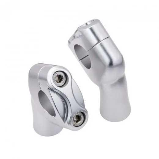 Motone Up-And-Over Handlebar Risers For 1 1/8” 28.6Mm Bars - Silver - Triumph Speed Twin, 2019+ Street Scrambler 1