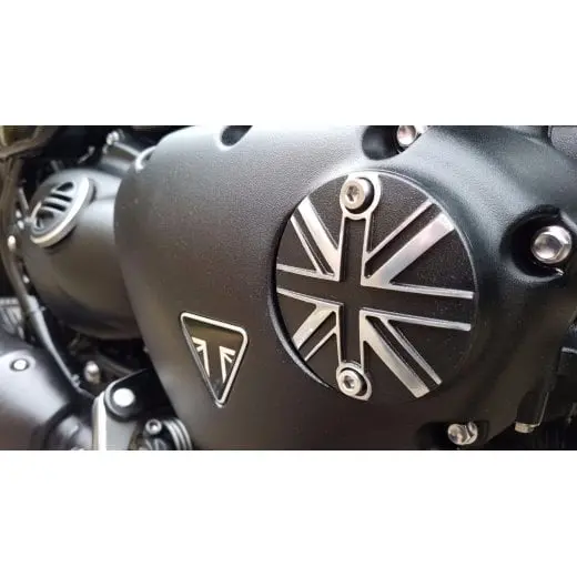 Motone Customs Union Jack Acg Cover - Black W/ Polished 2