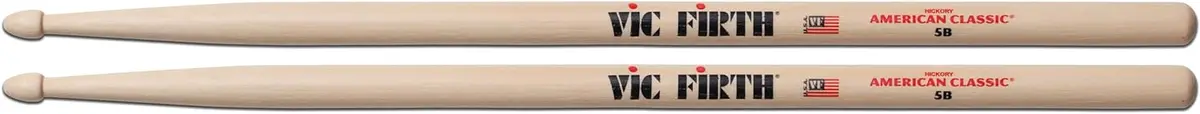 Vic Firth - American Classic 5B Drumsticks - Wood Tip (1 Pair) 1