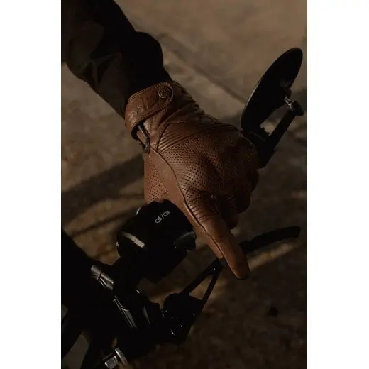 Motone Spectre - Motorcycle Riding Gloves - Analine Leather - Chocolate Brown 5