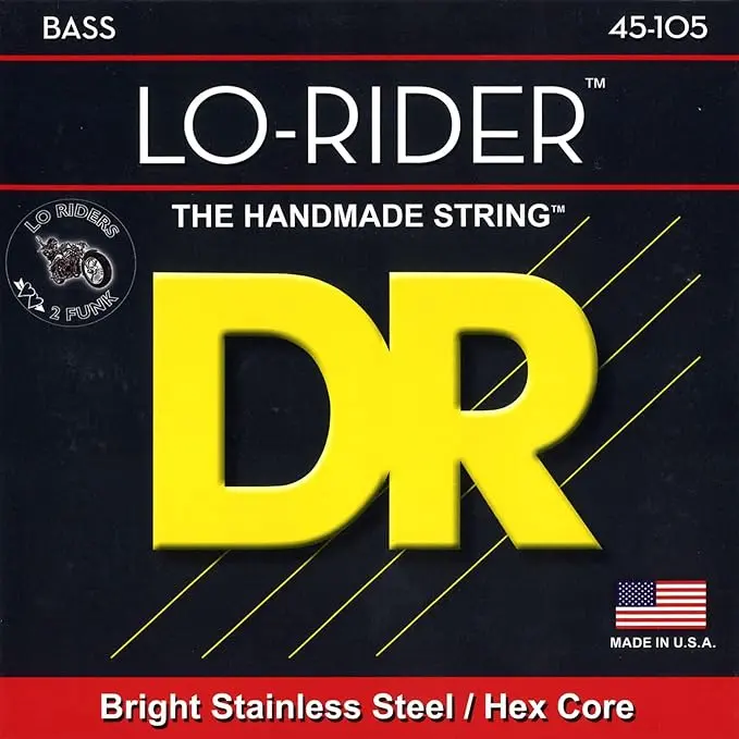 Dr Strings - Mh-45 - Lo-Rider Bright Stainless Steel 4-String Bass Guitar Strings - .045-.105 Medium (1 Pack) 1