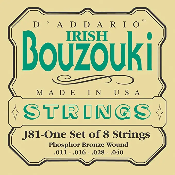 D'addario Irish Bouzouki Strings - J81 One Set Of 8-Strings - .011-.040 1