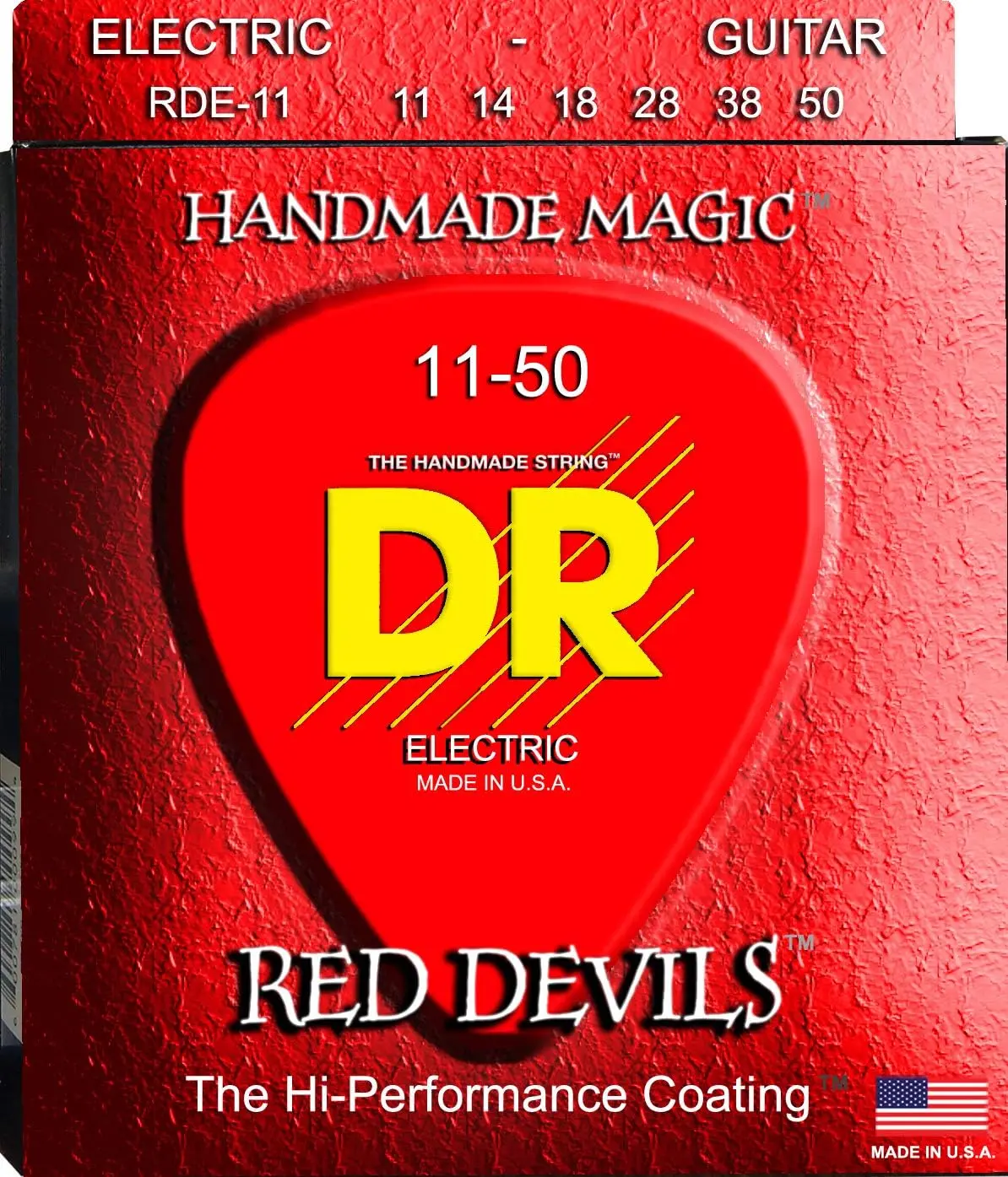 Dr Strings Red Devils - Red Coated Electric Guitar Strings - 11-50 Gauge (1 Pack) (Rde-11) 1
