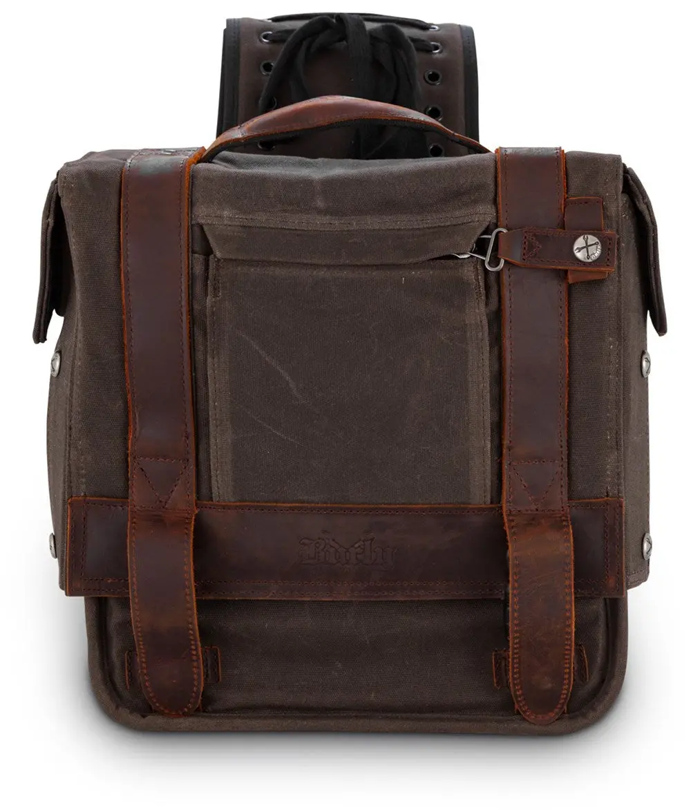 Burly Brand Voyager Throw Over Saddlebags  - Black Or Oak Brown 1