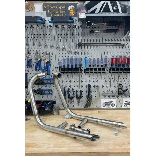Motone H-Bomb Full Exhaust - Stainless - Triumph Bobber 1