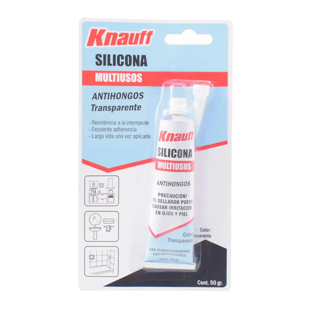 Silicona Multiuso Antihongo Blanco X 50Gr Transparente Knauff 1