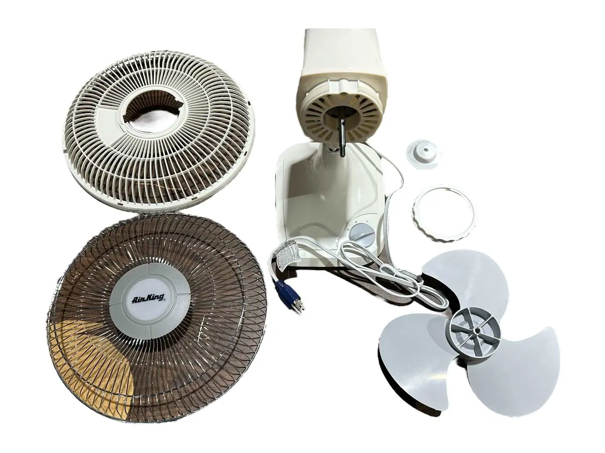 Air King, Desk Fan, 12 In Blade Dia, Oscillating, 3 Speeds, 620/780/930 Cfm, Plug-In, Compact Fan 1