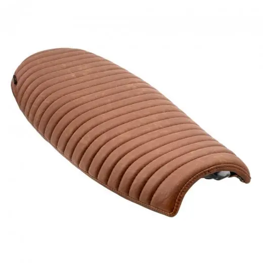 Motone Krait Skinny Seat - Ribbed - Triumph Bonneville, Scrambler And Thruxton - Rare Earth Brown 1