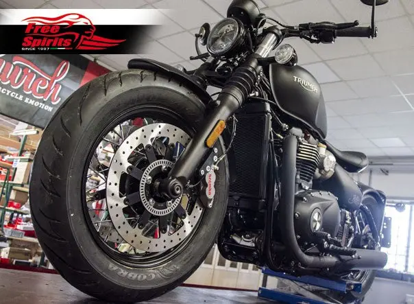 Free Spirits Front Brake Brembo Upgrade Kit With 340Mm Rotors - Bobber Black, Thruxton 1200 And Speedmaster 3