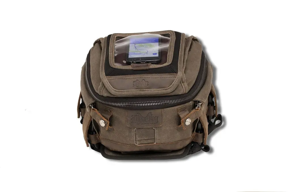 Burly Brand Voyager Tank / Tail Bag - Black Or Dark Oak Brown 1