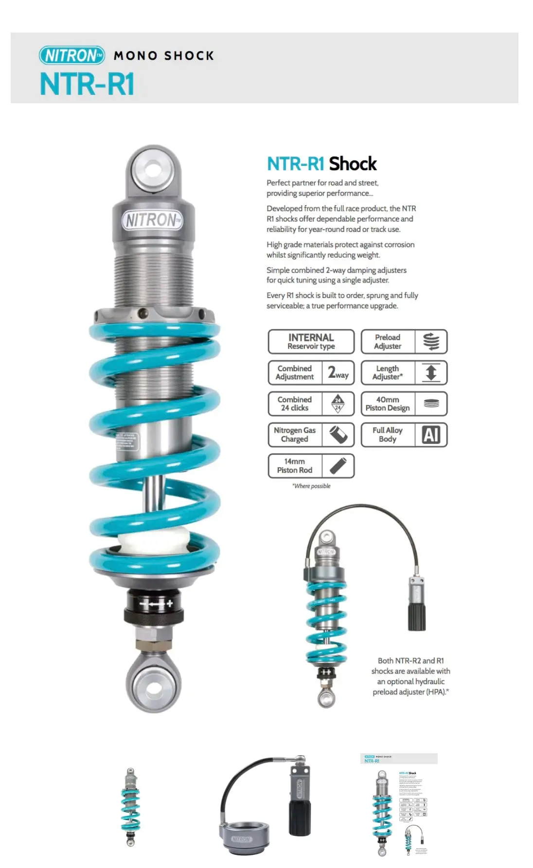Nitron R1 Shock Absorber - Triumph Tiger Sport 660 1