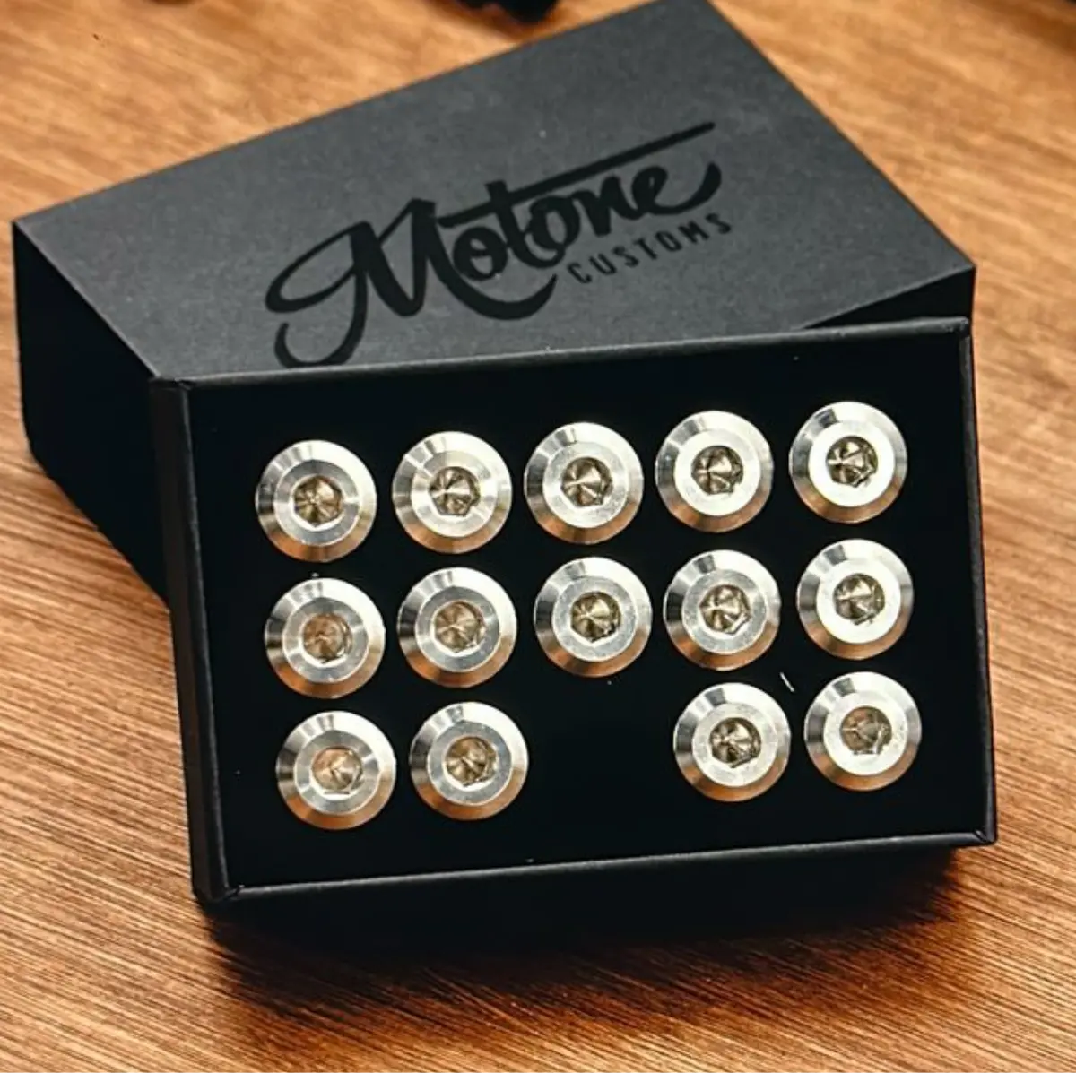 Motone Titanium Brake Disk Bolts - 14 Pieces - Natural - 2016+ Triumph Speed Twin 1200, Bobber, Thruxton R / Rs / Fe 2