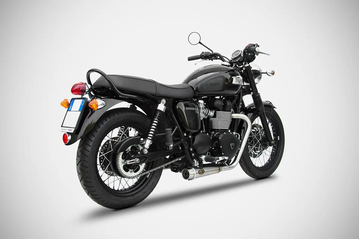 Zard 2>2 Full Short Conical Exhaust For 2001-2015 Triumph Bonneville 1