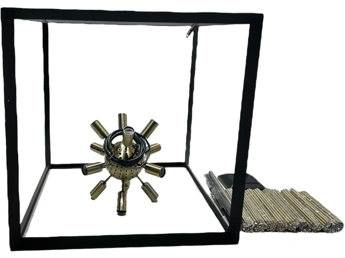 Artcraft, Ac11441, Sunburst Modern Matte Black & Satin Brass 37" Lighting Pendant - New In Box 1