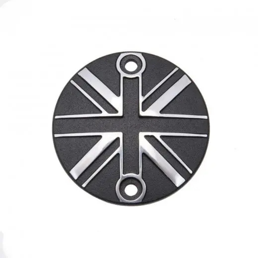 Motone Customs Union Jack Acg Cover - Black W/ Polished 1